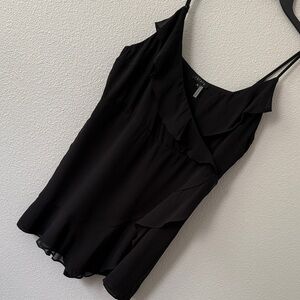 1. State Black Ruffle Camisole Top